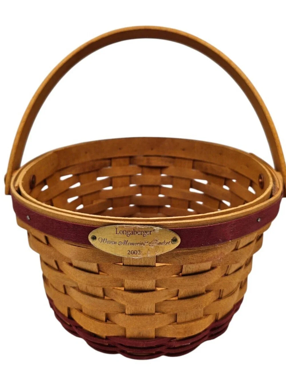 Longaberger 2002 Christmas Collection Jingle Bell Basket with Moveable Handle